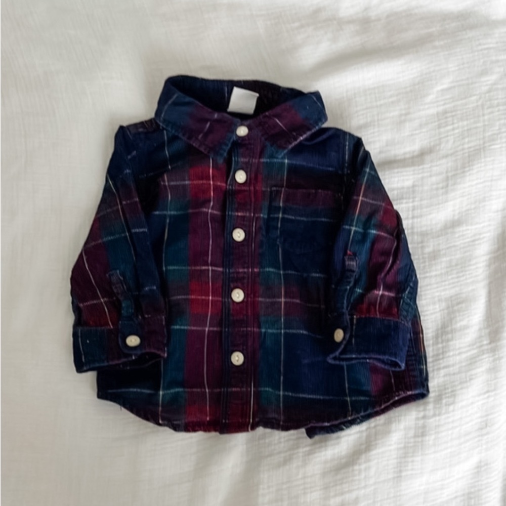 Holiday Plaid Dress Shirt | Baby Gap | 3-6 Months